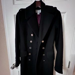 Black wool blend coat
